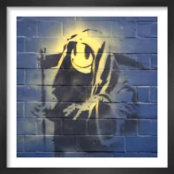 Buy Banksy Off Moorgate Grim Reaper Black Framed Print 40x40cm • 42£