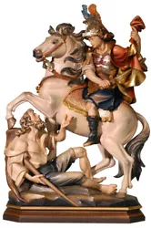 Buy Statue Saint Martino On Horseback Wooden Of Val Gardena Various Measures Range • 19,692.09£