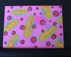 Buy Pink 80s Abstract  Retro Original ACEO Art Card Mixed Media Mini Artwork • 2.49£