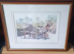 Buy Vintage Horse Print Watercolour John Gillo  Cockington  Framed & Mounted 35x30cm • 18.95£