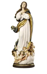 Buy Statue Madonna Assunta Of Murillo Wooden Of Val Gardena Heavy • 12,971.30£