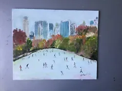 Buy Skating  In New York.      Original Oil Painting Direct From Artist John Goodlad • 2.99£