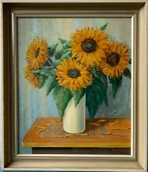 Buy Oil Still Life With Sunflowers Kiel Albert Peins (1894-1974) German Painter • 135.59£