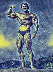 Buy Hand Painted Portrait Of Arnold Schwarzenegger 111x150cm, Van Gogh Style • 937.12£