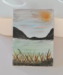Buy ACEO Mountains And Lake Original Watercolour Painting By Anita Ward • 1.30£