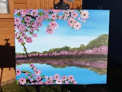 Buy Cherry Blossom  On Stretched Canvas Size 16 X20   (Hand Painted) • 20£