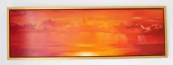 Buy LARGE Original Oil Painting  Fire Sunset  FRAMED 103 X 33 X 5cm Inc. Frame.  • 50£