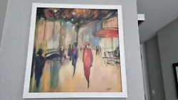 Buy 90x90cm Impressionist Style Parisian Cafe Painting Framed - LOCAL COLLECTION • 99£