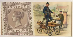 Buy Cigarette Card Painting: Stamp QV £1 Brown-lilac Pentacycle Horsham 5-wheel Bike • 125£