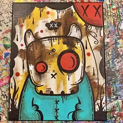 Buy Ghostgrl Graffiti Art ORIGINAL Street Modern Skull Pop 10x8 PAINTING USA Canvas • 64.29£