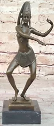 Buy Hot Cast Bronze Art Deco African Moroccan Nude Dancer Statue Sculpture Figurine • 128.98£