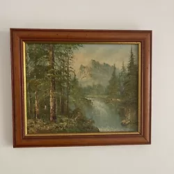 Buy Stunning Oil Painting On Board Landscape Forrest Mountain River Scene • 60£