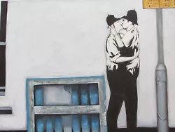 Buy Banksy Style Large Oil Painting Canvas Contemporary Gay Street Graffiti Art  • 27.95£