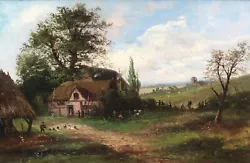 Buy English School Original Signed Antique Oil Painting Cottage Farmstead Landscape • 171£