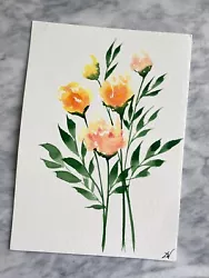 Buy Roses | Original Hand Painted Watercolour Painting | Floral | A5 | Signed • 25£