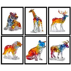 Buy Art Print Animals In ICE SCULPTURE Colorful Art Wall Decor UNFRAMED PICK ANIMAL • 11.34£
