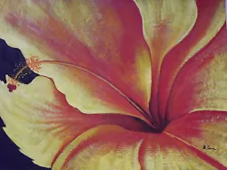 Buy Yellow Orange Flower Huge Oil Painting Canvas Modern Art Contemporary Original • 51.95£
