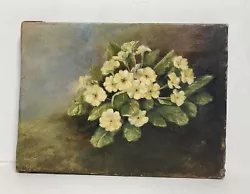 Buy Antique Original Miniature Oil Painting Canvas -Still Life With Flowers -Signed • 259.87£