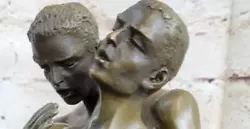 Buy Erotic Bronze Art Statue Homo Naked Man Figurine Nude Male Sculpture Signed Gif • 552.35£