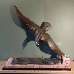 Buy Large Antique Art Deco Bronze Sculpture Of Albatross In Flight Signed Garreau • 1,199£