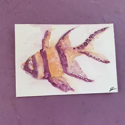 Buy Aceo Watercolour Loose Tropical Fish By Yvette New 2023 Original Unmounted  • 3£