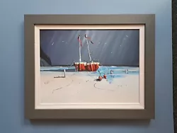 Buy Lee Reed Fine Art 16x12in Framed Red Fishing Boats  Acrylic Oil Painting New • 95£