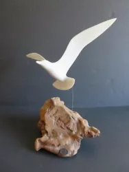 Buy Vintage John Perry Large Seagull Bird And Driftwood Sculpture….1970’s…..Preowned • 52.91£