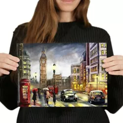 Buy A4 - London England Oil Painting Style Poster 29.7X21cm280gsm #21805 • 4.99£