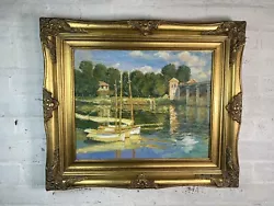 Buy A Framed Original Impressionist Oil On Canvas Painting After Claude Monet • 195£