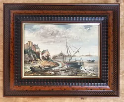 Buy Boats On Shore Oil Painting Signed And Framed  • 35£
