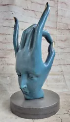 Buy Woman Face Sculpture Statue Nouveau Bronze Dali Le Gesture Hot Cast Art Déco • 755.05£