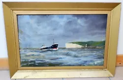 Buy PAINTING Marine Oil 20th Century Returning To Port South Foreland 68x48 Cm • 34.99£