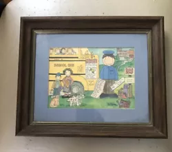 Buy School Bus Driver Painting By Gay A. Zurich 1989 Girard PA  Framed Signed Dated  • 20.67£