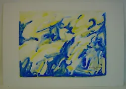 Buy Abstract Composition - Blue & Yellow - Arne Buen ?? 1973 Modern Art Composition • 30.27£
