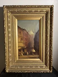 Buy 19th Century Oil Painting Cairo Street Scene With Mosque Of Muhammad Ali Pasha • 5,118.71£