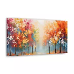 Buy Rainbow Forrest Multi Coloured Oil Painting Print Tree Wall Art Decor • 22.99£