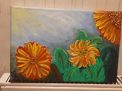 Buy Sunflowers, Textured Modern Acrylic Paintings On Canvas 20x30cm.  • 3£