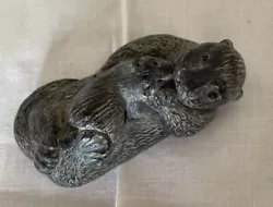 Buy Otter With Baby Canadian Wolf Sculptures Original Hand Carved Soap Stone L9.5cm • 5.50£