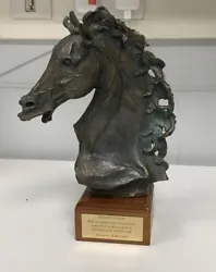 Buy Vintage Horse Head Bust On Wooden Plinth With Bronze Finishing • 12£
