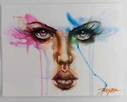 Buy Original Painting Beautiful Eyes Thayer Art OOAK Fashion Model Not A Print • 24.90£