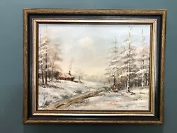 Buy Vintage Framed Oil Painting Of A Countryside Winter Landscape, Signed. • 14.99£