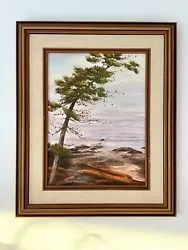 Buy Framed Original Oil Painting ‘Qualicum Beach Town In Vancouver Island’ Signed • 40£
