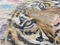 Buy Original Tiger Painting On Wood Canvas. • 500£