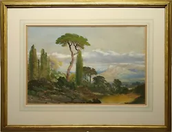 Buy Onorato Carlandi Attr. Original Antqie Gouache Painting Italian Landscape Framed • 240£