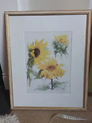 Buy LARGE FRAMED Sunflowers Print By Peter Peacock Artist 43cm X 54cm  • 20£