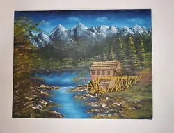 Buy Original Signed Oil Painting On Canvas, Cottage & Forest Mountains, Signed Ray • 37.30£