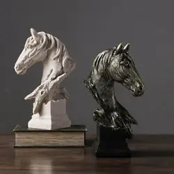 Buy Horse Head Bust Statue Art Crafts Modern Figurine Table Sculpture For Home • 30.16£