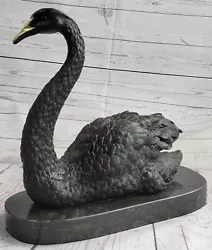 Buy Art Deco Swan Bird Garden/Backyard Decor Bronze Sculpture Marble Figurine • 164.90£