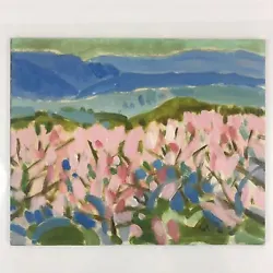 Buy Japanese Cherry Blossom Mountain Oil Painting Signed Yoshihiro Hagino FL173 • 26.56£
