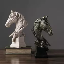 Buy Horse Head Statue Hand-Finished Table Sculpture For Wine Cabinet Collection • 31.07£